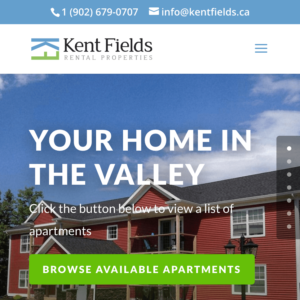 Thumbnail of kentfields.ca website