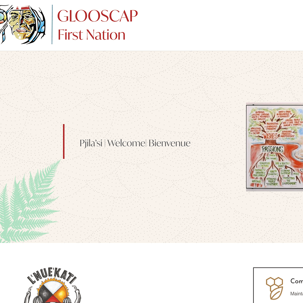 Thumbnail of glooscapfirstnation.com website, created by Evan Marshall: Professional Web Developer.